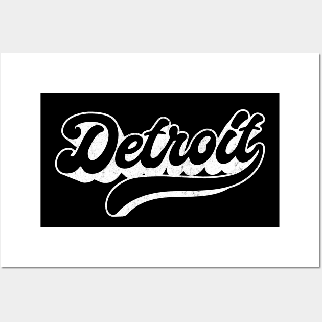 Detroit // Retro Typography Design Wall Art by DankFutura